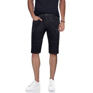 Men's Distressed Moto Denim Shorts